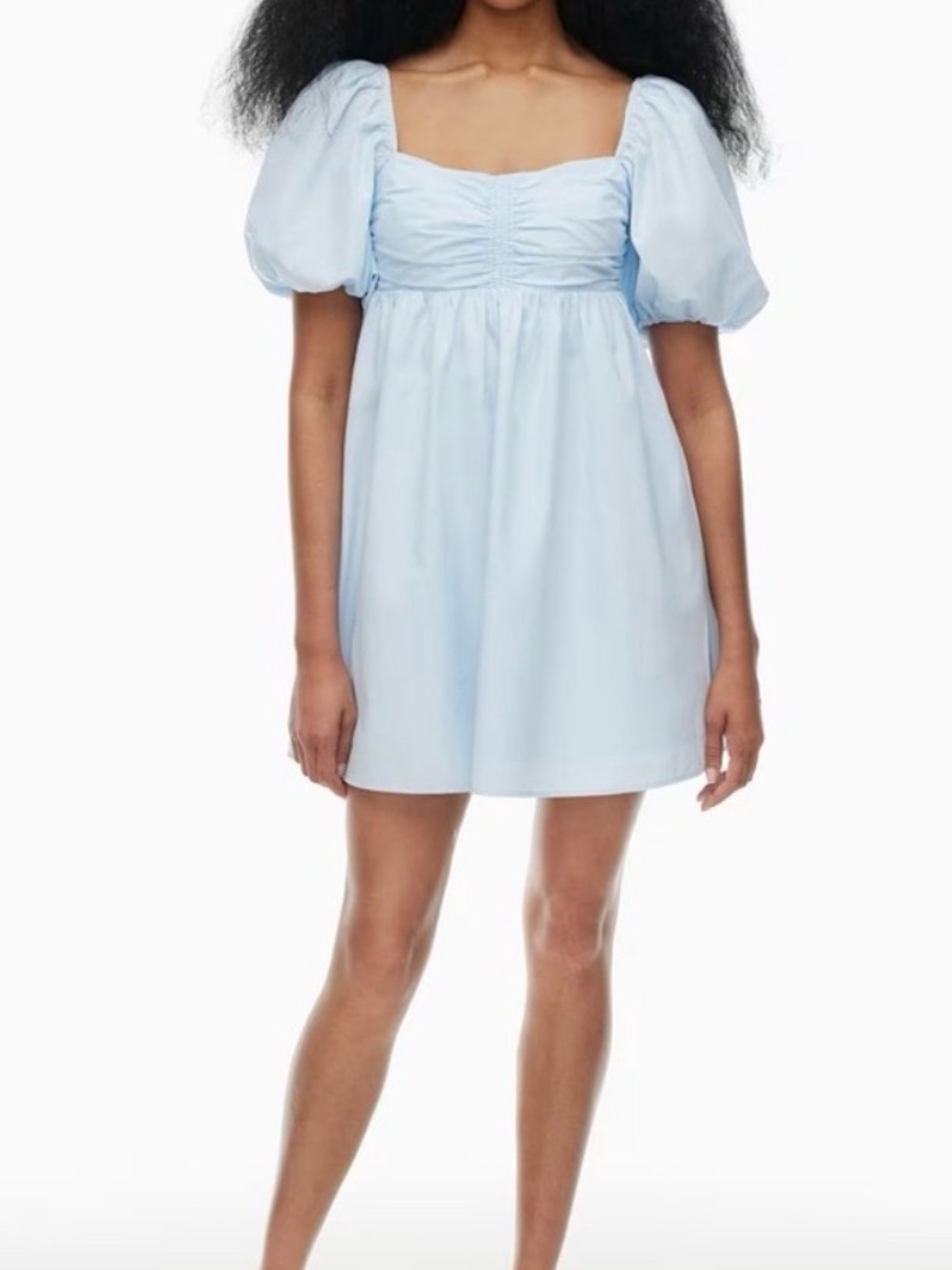 Aritzia Wilfred Amuse Poplin Mini Dress ~ Light Blue ~ XS